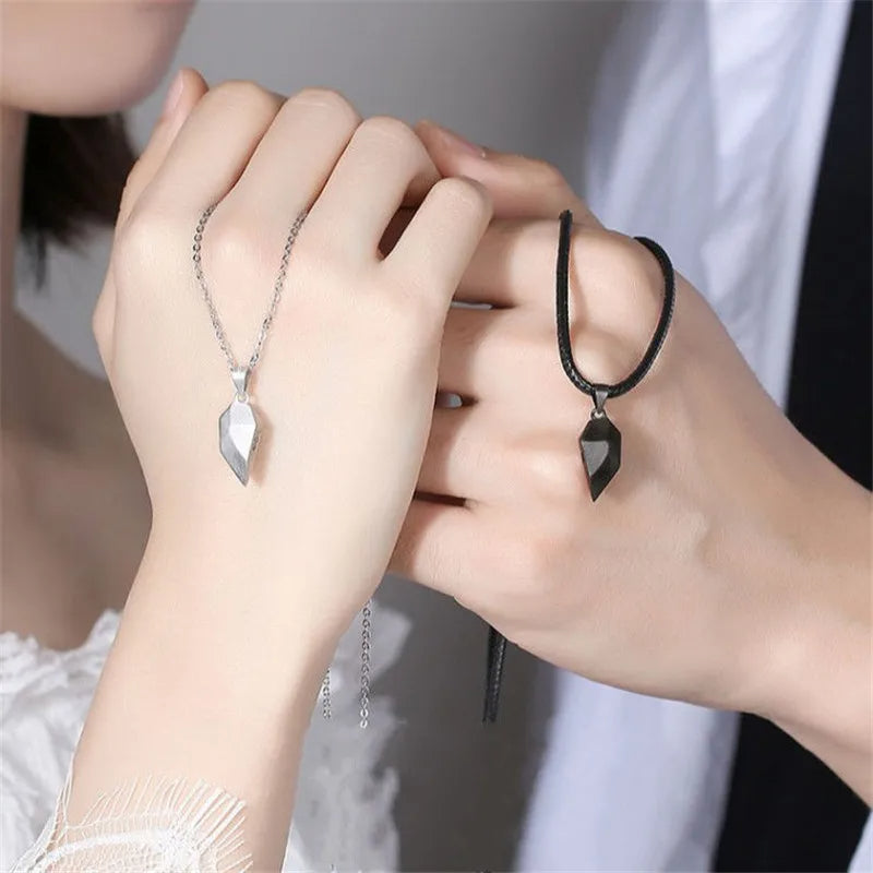 Couple Necklace – Gothic Punk Heart Pendant for Men & Women